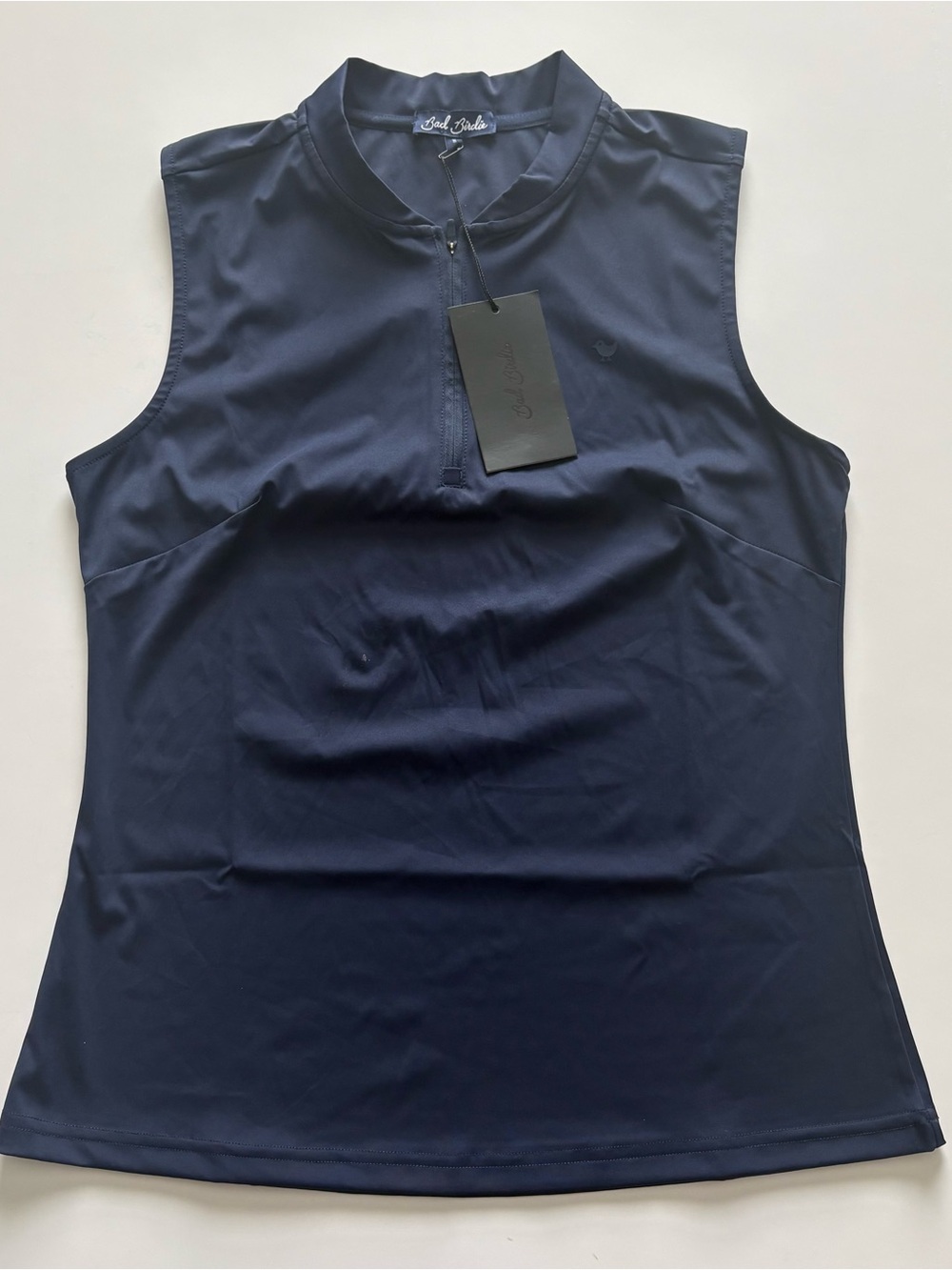 Women’s Bad Birdie Golf Blade Collar Sleeveless Polo Shirt Medium MSRP $82